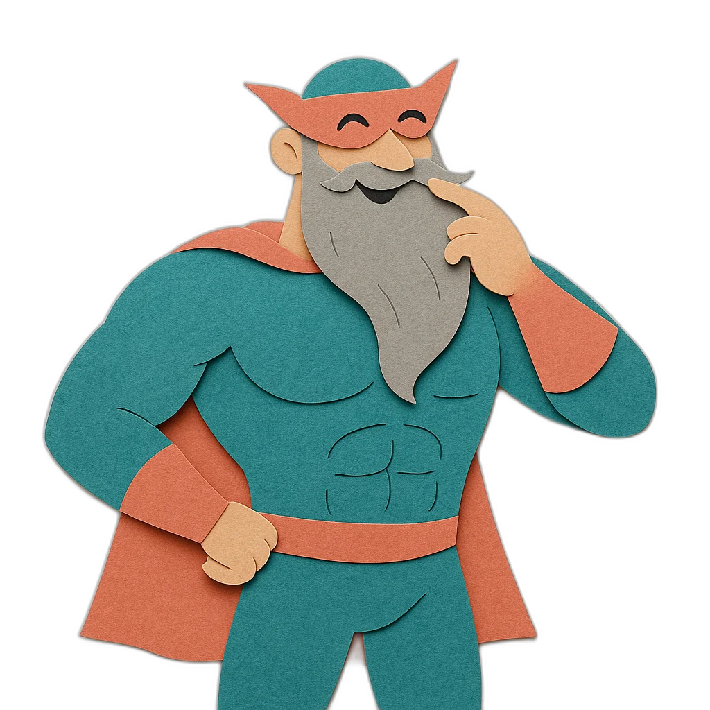 Superhero with beard